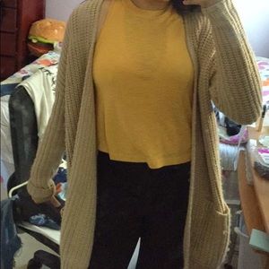 tan knit cardigan